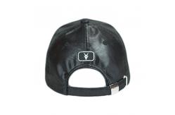 China Leather Black 6 Panel Sports Dad Hats Embroidery Pattern Character Style supplier