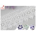 White 100% Polyester Water Soluble Lace Trim For Clothing Factory