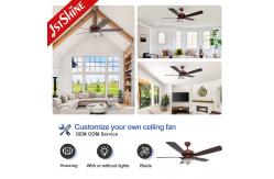 China 3000K Retro Ceiling Fan With Dark Walnut Blades And Glass Lampshade supplier