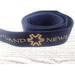 30MM Black Jacquard Elastic Band Silk - Screen Printed With Glossy Golden Silicone Logo