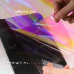 Commercial Colourful Rainbow Dichroic Window Tint Dazzling Building Film 2mil Thick