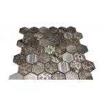 Modern Luxury Art 300*300mm Hexagonal Inkjet Metal Mosaic for sale