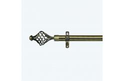 China Luxury Extendable Bedroom Aluminium Double Curtain Rod Set With Iron Finial supplier