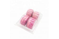 China Recyclable Acrylic Plastic Macaron Packaging 4pcs Macaron Clear Box supplier