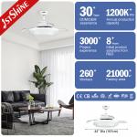 Invisible 42 Inch Smart Bedroom Ceiling Fan With LED Light CE Approved