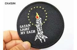 China Durable Hat Iron Patches Twill Fabric Merrow Border 4 Width supplier