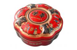 China CMYK Biscuit Tin Box Embossed 0.32mm Round Tin Boxes With Lids supplier