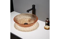 China Custom Glass Shallow Round Vessel Sink Large Modern Round Crystal supplier