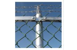 China 10 Ft Chain Link Security Fence Weave Removable With Round Post supplier