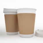 Custom Biodegradable 6oz 8oz 9oz 12oz 16oz Kraft Paper Cups Disposable Double Wall Coffee Paper Cup for sale