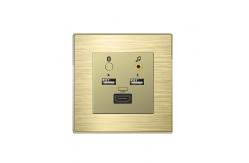 China 86x86mm Multimedia Socket Outlet Smart Wall Socket With Usb HDMI supplier