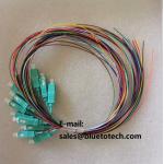 12colors SC fiber optic pigtail aqua color connector 12cores pigtails for sale