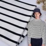 Smooth Soft Double Knit Fabric Breathable Stretch Striped Shirt Material for sale