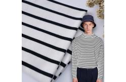 China Smooth Soft Double Knit Fabric Breathable Stretch Striped Shirt Material supplier