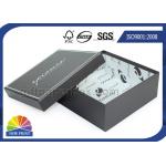 Black Rigid Cardboard Paper Gift Box For Shoes Apparel Packaging for sale