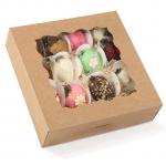 Eco-friendly custom cake donut kraft paper pie box window cake box for sale