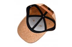 China Curved Six-Panel Wood Grain Leather Baseball Cap With Adjustable Strap supplier