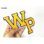 Size 6X6 Cm Sew On Embroidered Patches , Chenille Alphabet Patches