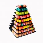 Plastic Macaron Display Stand With 4 Tier Square Macaron Tower for sale