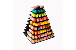 China Plastic Macaron Display Stand With 4 Tier Square Macaron Tower supplier