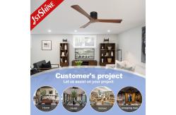 China Flush Mount Solid Wood Blade Ceiling Fan Noiseless 5 Speeds Remote Control supplier