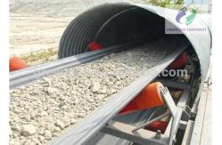 China High Strength Flat Belt Conveyor Machine For Sand Gravel Bulk Materials supplier