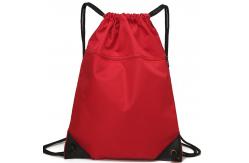 China Eco Friendly Outdoor Waterproof Bag / Drawstring Backpack With Front Zipper Pocket supplier