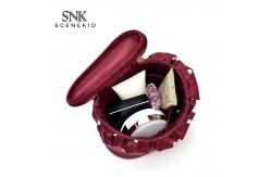 China Plain Round Cylinder Bucket Portable Custom Cosmetic Bag supplier