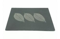 China Engrave Black Slate Placemats Coasters 30cm x 20cm With Logo Straight Edges supplier
