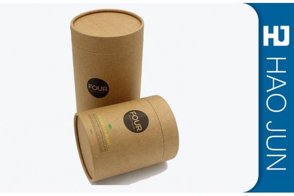 Custom Printed Kraft Candle Boxes , Corrugated Cardboard Cylinder Containers