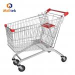 5 Inch PU Wheels 180L Supermarket Trolly European Metal for sale