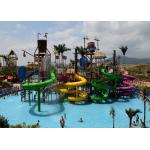 Fun Aqua Playground / Amusement Park Slide With Spray / Water Curtain for sale