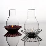 Custom Logo Clear Borosilicate Glass Candlestick for sale