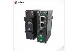 China Mini Industrial Ethernet Fiber Media Converter 1 Port 100/1000X SFP To 2 Port 10/100/1000T 30W supplier