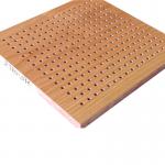 Natural Wood Veneer Perforated Acoustic Panels Hotel Sound Proof Wall Board for sale