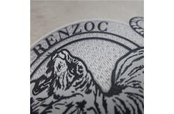 China OEKO Custom Clothing Patches Irregular Shape Tiger Logo Silicon Heat Transfer Tatami Flocking supplier