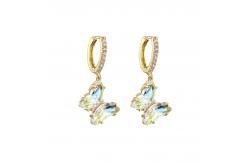 China Cubic 18k gold plated hoop earrings supplier