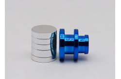 China Shiny Blue Aluminum Perfume Cap FEA15mm Thread Shape supplier