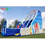 42.7ft Giant Inflatable Water Slides Blue Inflatable Double Beach Lane Slide