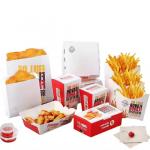 Customized takeaway burger box restaurant disposable fast food fried chicken fries sandwich for sale