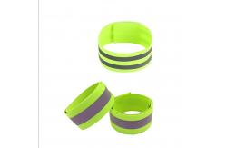 China Custom Reflective Armbands For Walking Cycling Runners Green Adjustable Strips Elastic Jogging supplier