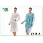ISO13485 CE Approved PP Fire Resistant Lab Coats Disposable With Snaps for sale