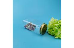 China 320ml Square Plastic Jars With Lids Candy Cookie Nuts Packaging supplier