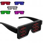 Luminous Glowing LED Flash Glasses Eye Wear 11 Adjustable Patterns Halloween for sale