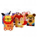 Factory custom brown kraft paper package gift bag animal paper bags for sale