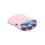Portable Recycled Pink Paw Mouse Pad , Nonslip Mousepad With Wrist Support