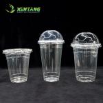 Milkshakes Compostable PLA Cups , 12oz 117mm Biodegradable Smoothie Cups With Lids for sale