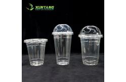 China Milkshakes Compostable PLA Cups , 12oz 117mm Biodegradable Smoothie Cups With Lids supplier