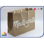 Brown Printed Kraft Paper Gift Bag Package With Knotted Handle for sale