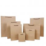 brown craft Promotional Paper Bags Zipper Top for Shoes clothing for sale